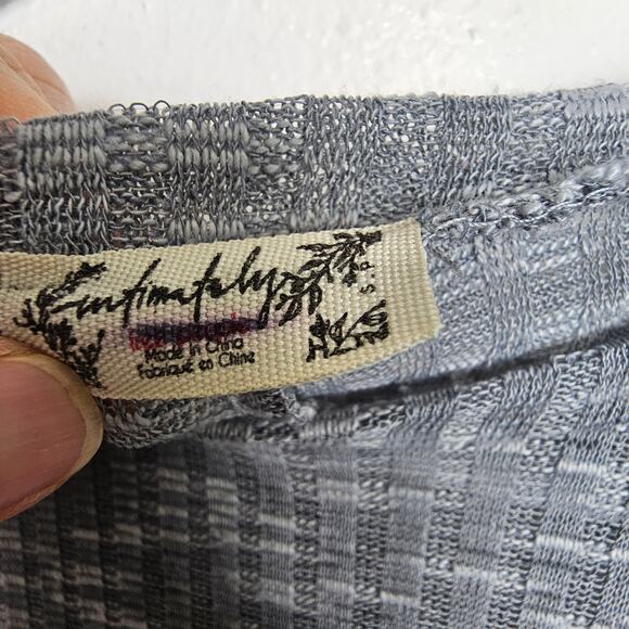 Free People Intimately Women Sheer Ribbed Crewneck Size S Minimalist Clean Girl - Picture 6 of 8